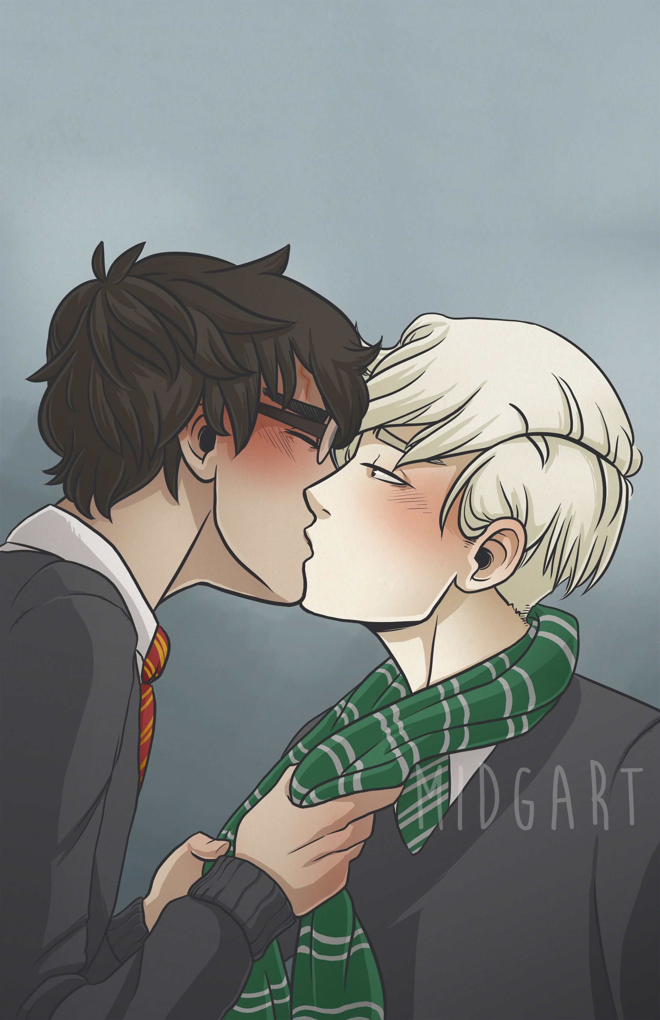 Featured image of post Drarry Fanart Cute Kiss